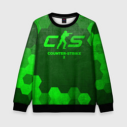 Свитшот детский Counter-Strike 2 - green gradient, цвет: 3D-черный