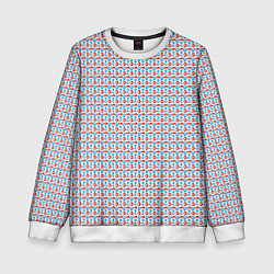 Свитшот детский Красно-синие фигуры на белом фоне, цвет: 3D-белый