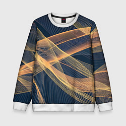 Свитшот детский Световые волны, цвет: 3D-белый