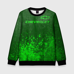 Свитшот детский Chevrolet - green gradient посередине, цвет: 3D-черный