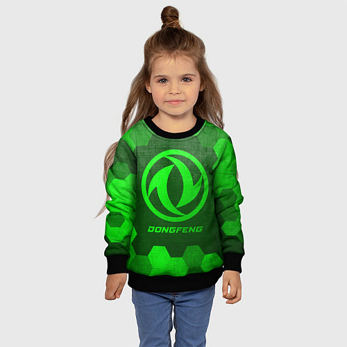 Детский свитшот Dongfeng - green gradient / 3D-Черный – фото 4