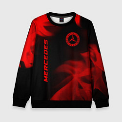 Свитшот детский Mercedes - red gradient вертикально, цвет: 3D-черный