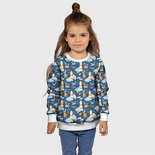 Детский свитшот Маяк в облаках / 3D-Белый – фото 4