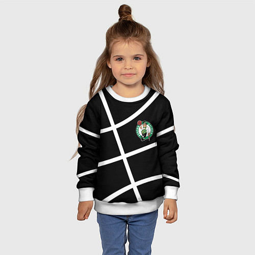 Детский свитшот Boston Celtics black / 3D-Белый – фото 4
