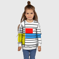 Свитшот детский В стиле мондриана, цвет: 3D-белый — фото 2
