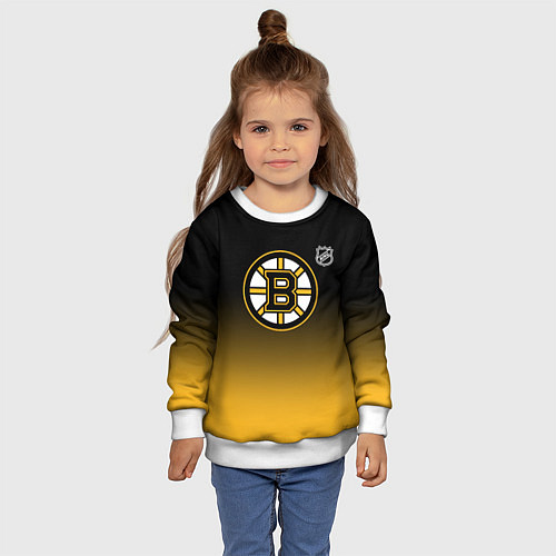 Детский свитшот Бостон Брюинз - градиент / 3D-Белый – фото 4