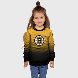 Свитшот детский Бостон Брюинз - геометрический градиент, цвет: 3D-черный — фото 2