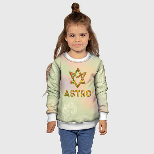 Детский свитшот Логотип Astro цветочный / 3D-Белый – фото 4