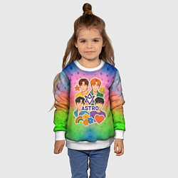 Свитшот детский Astro коллаж из стикеров, цвет: 3D-белый — фото 2