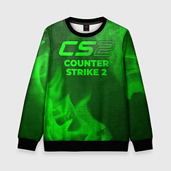 Детский свитшот Counter Strike 2 - green gradient