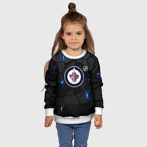 Детский свитшот Виннипег Джетс - НХЛ хоккей / 3D-Белый – фото 4