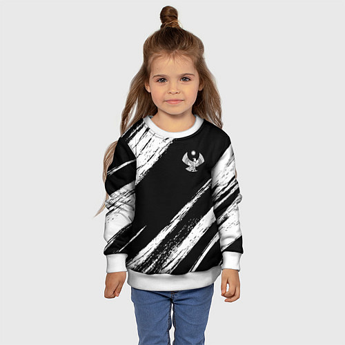 Детский свитшот Дагестан - брызги / 3D-Белый – фото 4