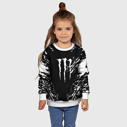 Свитшот детский Monster energy white splash, цвет: 3D-белый — фото 2
