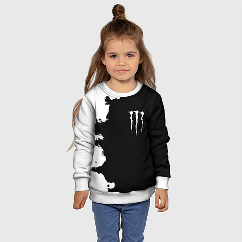 Детский свитшот Monster energy краски белые / 3D-Белый – фото 4