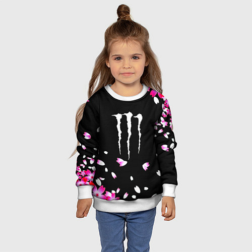 Детский свитшот Monster energy sakura / 3D-Белый – фото 4