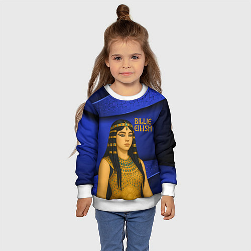Детский свитшот Билли Айлиш в образе фараона / 3D-Белый – фото 4