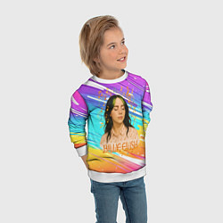 Свитшот детский Билли Айлиш с нотами, цвет: 3D-белый — фото 2