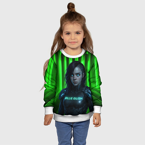 Детский свитшот Билли Айлиш космический костюм / 3D-Белый – фото 4