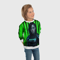 Свитшот детский Билли Айлиш космический костюм, цвет: 3D-белый — фото 2