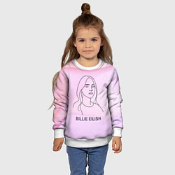 Свитшот детский Билли Айлиш из линии - минимализм, цвет: 3D-белый — фото 2