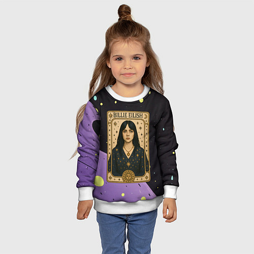 Детский свитшот Билли Айлиш в стиле Таро / 3D-Белый – фото 4