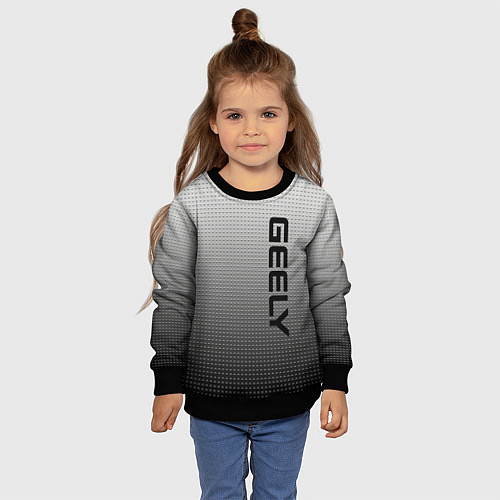 Детский свитшот Geely серый текстурный / 3D-Черный – фото 4