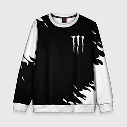 Свитшот детский Monster energy fire white, цвет: 3D-белый