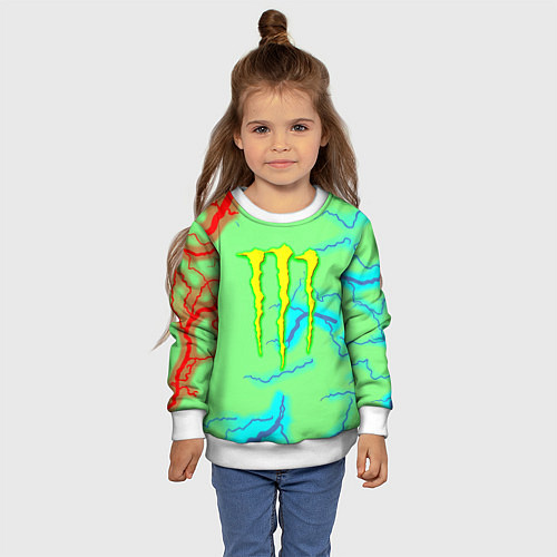 Детский свитшот Monster energy storm electrix / 3D-Белый – фото 4
