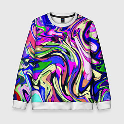 Свитшот детский Абстракция пластика синий, цвет: 3D-белый