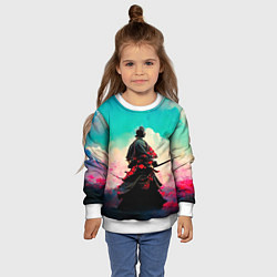 Свитшот детский Самурай и сакура, цвет: 3D-белый — фото 2