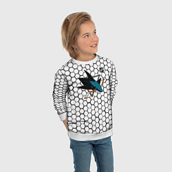 Свитшот детский Сан Хосе Шаркс - белые плиты, цвет: 3D-белый — фото 2