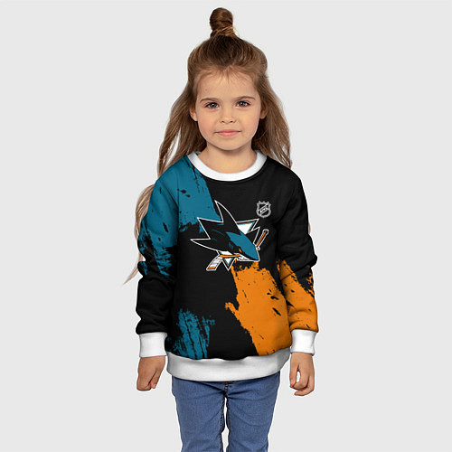 Детский свитшот Сан Хосе Шаркс - два цвета / 3D-Белый – фото 4