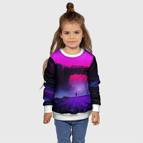 Детский свитшот A Journey on the planet / 3D-Белый – фото 4