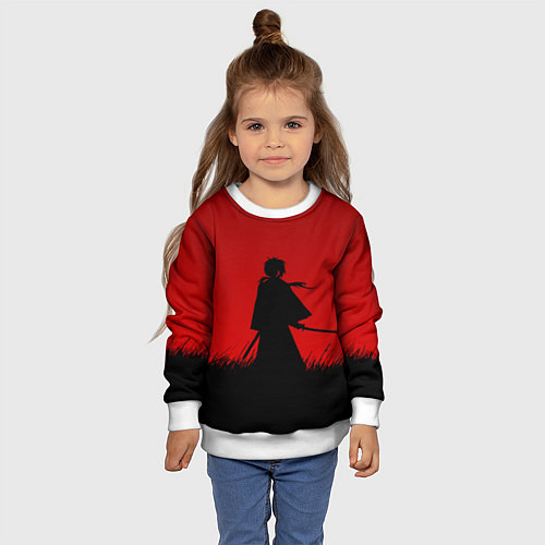 Детский свитшот Самурай в пути / 3D-Белый – фото 4