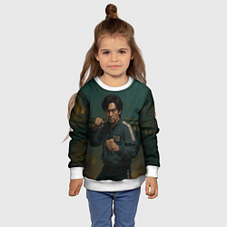 Свитшот детский Игрок 218 в боевой стойке, цвет: 3D-белый — фото 2