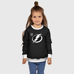 Свитшот детский Тампа Бэй Лайтнинг - черные треугольники, цвет: 3D-белый — фото 2