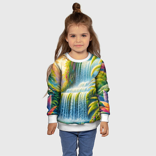 Детский свитшот Каскадный водопад / 3D-Белый – фото 4