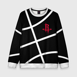 Детский свитшот Хьюстон Рокетс - текстура черного мяча