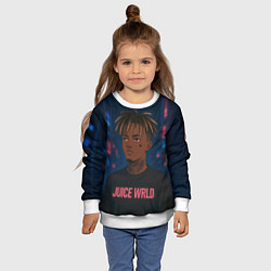 Свитшот детский Juice WRLD - Неоновый аниме арт, цвет: 3D-белый — фото 2