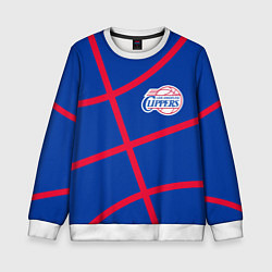 Детский свитшот Клипперс - текстура синего мяча