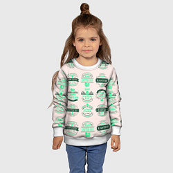 Свитшот детский Easter turquoise, цвет: 3D-белый — фото 2