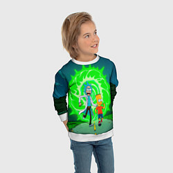 Свитшот детский Рик и Барт Симпсон, цвет: 3D-белый — фото 2