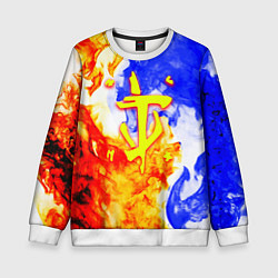 Свитшот детский Doom битва огня, цвет: 3D-белый