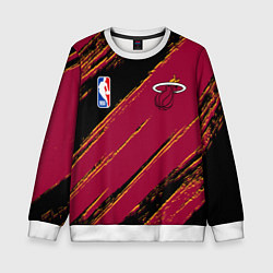 Свитшот детский Майами Хит - цвета команды, цвет: 3D-белый