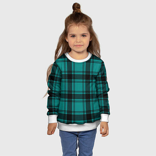 Детский свитшот Checkered dark blue / 3D-Белый – фото 4