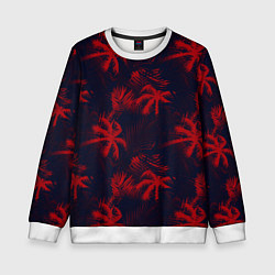 Свитшот детский Palm black red, цвет: 3D-белый