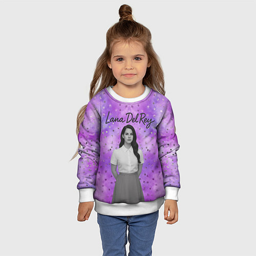 Детский свитшот Lana Del Rey в черно-белом / 3D-Белый – фото 4