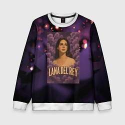 Детский свитшот Lana Del Rey в фиолетовых облаках