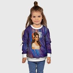 Свитшот детский Lana Del Rey с цветами в волосах, цвет: 3D-белый — фото 2