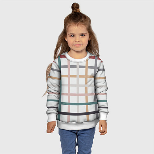 Детский свитшот Плетенка пастельная / 3D-Белый – фото 4